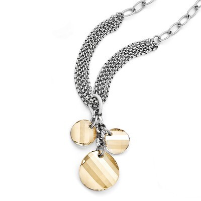 Polished Crystal Necklace Stainless Steel SRN1781-20.5