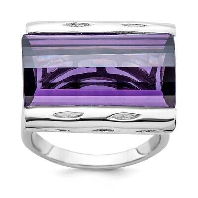 Sterling Silver Purple CZ Ring JRS4681-7