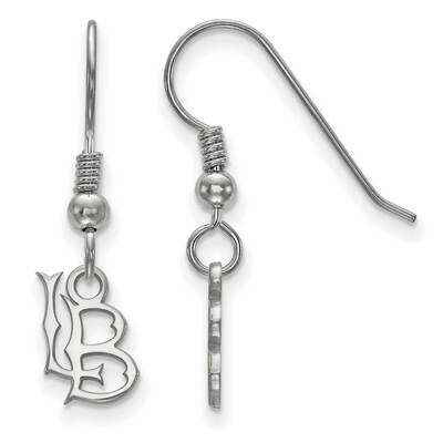 California State University Long Beach Extra-Small Wire Dangle Earrin Sterling Silver Rhodium-plate…
