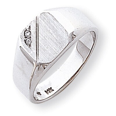 Solid Signet Ring 14k White Gold Y1626, MPN: Y1626, 191101546198