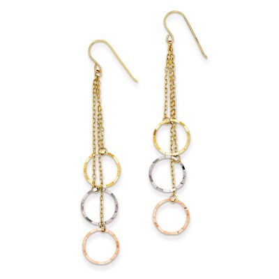 Faceted Circle Earrings 14k Tri-Color Gold TH569, MPN: TH569, 886774623122