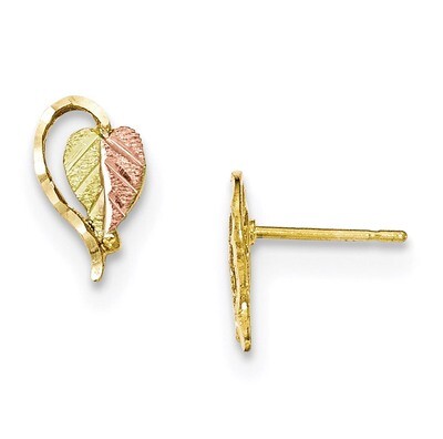 Black Hills Gold Post Earrings 10k Tri-color 10BH647, MPN: 10BH647, 31902887604