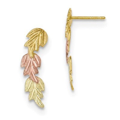 Black Hills Gold Post Earrings 10k Tri-color 10BH718, MPN: 10BH718, 784715019389