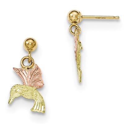 Black Hills Gold Post Dangle Earrings 10k Tri-color 10BH659, MPN: 10BH659, 31902709388
