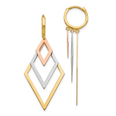 Leslie&#39;s Earrings 14k Tri-color Gold HB-LE1227, MPN: LE1227, 191101759093