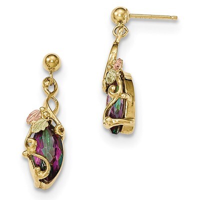 Black Hills Gold Mystic Topaz Post Dangle Earrings 10k Tri-color 10BH662, MPN: 10BH662, 31902365133