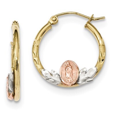 Guadalupe Hoop Earrings 10k Tri-color 10ER299, MPN: 10ER299, 191101169465
