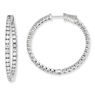 70 Stones In and Out Round Hoop Earrings Sterling Silver with Diamonds QE7569, MPN: QE7569, 8867742…