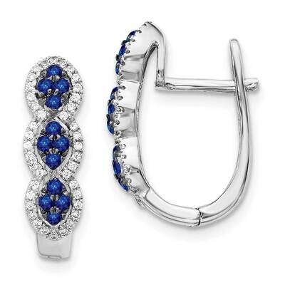 Blue Sapphire Earrings 14k White Gold Diamond EM5601-SA-025-WA, MPN: EM5601-SA-025-WA, 191101838699