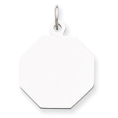Octagon Disc Charm Engravable Sterling Silver QM424/27, MPN: QM424/27, 883957578620