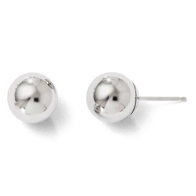 Leslie&#39;s Polished 8mm Ball Post Earrings - 14k White Gold HB-23Z, MPN: 23Z, 886774569215