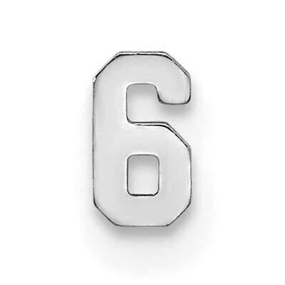 Die Struck Number 6 14k White Gold WG2195, MPN: WG2195,