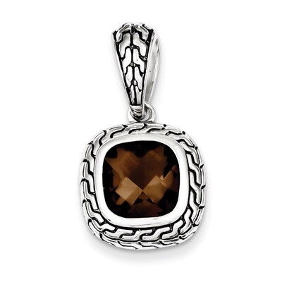Brown Diamond Pendant Antiqued Sterling Silver QP2153, MPN: QP2153, 883957022338