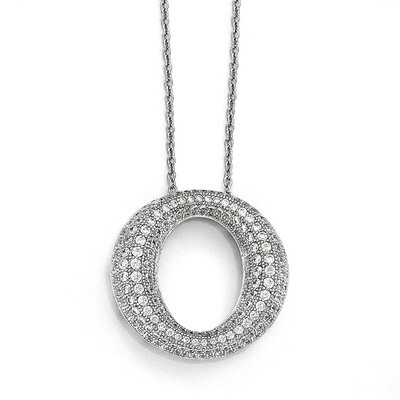 Necklace Sterling Silver &amp; Cubic Zirconia QMP405-18, MPN: QMP405-18, 883957036892