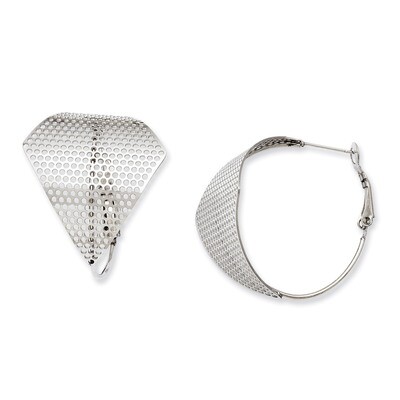 Fancy Cut Out Hoop Earrings - Stainless Steel SRE476 by Chisel, MPN: SRE476, 883957038599