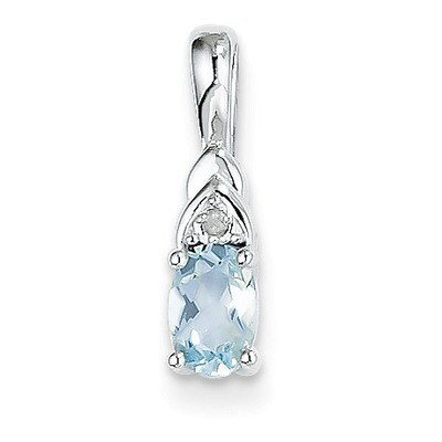Aquamarine Diamond Pendant 14k White Gold Genuine XBS240, MPN: XBS240, 883957444888