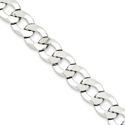 22 Inch 11.75mm Close Link Flat Curb Chain Sterling Silver QLB300-22, MPN: QLB300-22, 886774415505