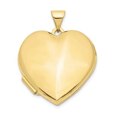 21mm Heart Domed Plain Locket 10k Gold 10XL516, MPN: 10XL516,