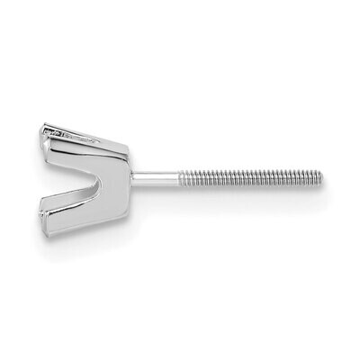 Princess 2.5mm V-End Threaded Post Earring Mounting 14k White Gold WG371, MPN: WG371,