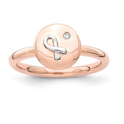 14k Rose Gold &amp; White plated Diamond Ring - Sterling Silver QSK1657, MPN: QSK1657, 886774253305