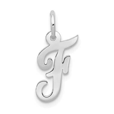 Script Initial F Charm 10k White Gold Small 10YC659F, MPN: 10YC659F,