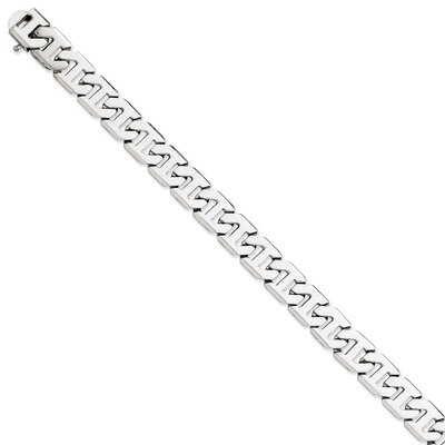 11mm Hand-Polished Fancy Link Chain 22 Inch 14k White Gold WLK190-22, MPN: WLK190-22, 191101655265
