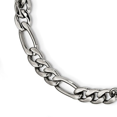 Figaro 9 inch Bracelet Stainless Steel Polished SRB1806-9 by Chisel, MPN: SRB1806-9, 191101603402