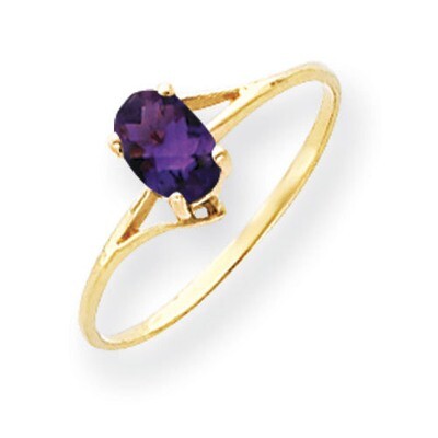 Amethyst Checker Ring 14k Gold 6x4mm Oval Y4659AC, MPN: Y4659AC, 883957560311