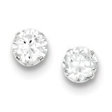 7mm Post Earrings Sterling Silver Diamond QE9106, MPN: QE9106, 883957533070