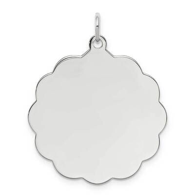 Engraveable Polished Front/Satin Back Disc Charm Sterling Silver Rhodium-plated QM417, MPN: QM417, …