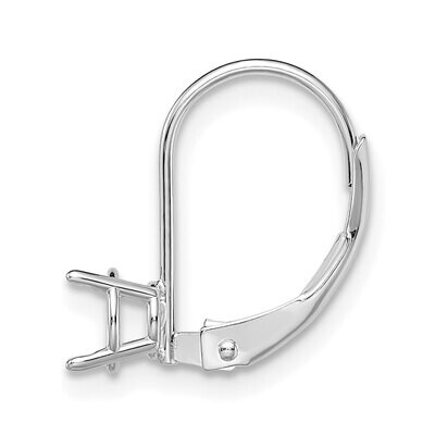 Round 4.0mm Cast Basket Leverback Earring Mounting 14k White Gold WG401, MPN: WG401,
