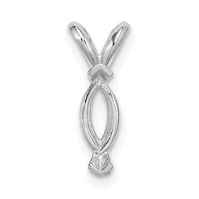 Marquise 2-Prong V-End 4 x 2mm Pendant Setting 14k White Gold WG1455, MPN: WG1455,