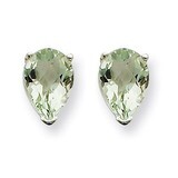 7x5 Pear Green Quartz Earrings 14k White Gold XE80WCG, MPN: XE80WCG, 883957103303