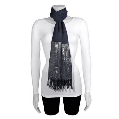 Charcoal Metallic Silver Fashion Scarf GM13091, MPN: GM13091, 191101416194