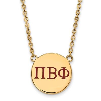Pi Beta Phi Small Enameled Pendant with 18 Inch Chain Gold-plated Silver GP028PBP-18, MPN: GP028PBP…