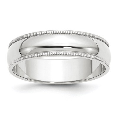 6mm Milgrain Band 14k White Gold WM060 Engravable, MPN: WM060, 886774304007
