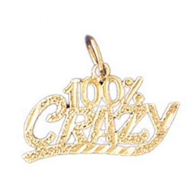 Dazzlers Jewelry 100% Crazy Pendant Necklace Charm Bracelet in Yellow, White or Rose Gold 10690, MP…
