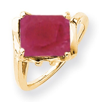 10x8mm Emerald Cut Created Ruby Ring 14k Gold Y4537CR, MPN: Y4537CR, 883957436951