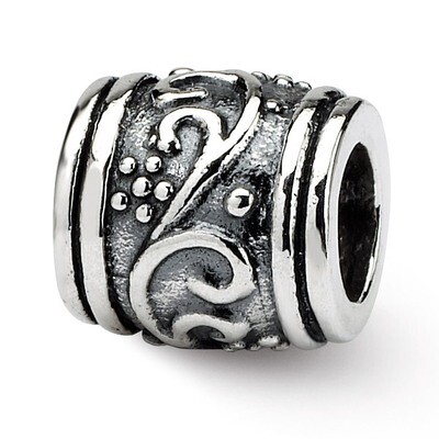 Floral Bead - Sterling Silver QRS184, MPN: QRS184, 883957720258