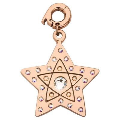 Nikki Lissoni White Star Dust Charm Rose Gold-plated 25mm D1248RGL, MPN: D1248RGL, 8719075304426