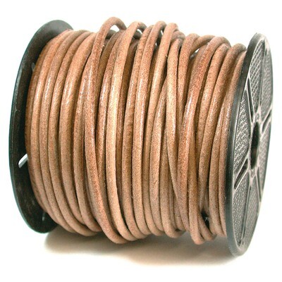 1300 3 mm. 25 Yard Natural Leather Cord CRD846/3.0-25, MPN: CRD846/3.0-25, 790524779277