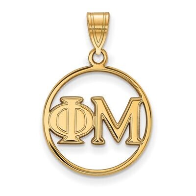 Phi Mu Small Circle Pendant Gold-plated Silver GP011PHM, MPN: GP011PHM, 886774912981