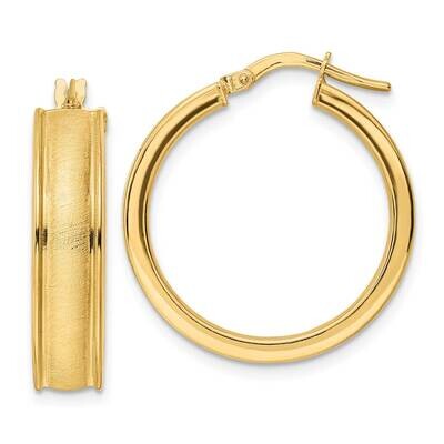 Brushed and Polished Hoop Earrings 14k Gold TF2045, MPN: TF2045, 883957987859