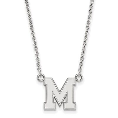 University of Memphis Small Pendant with Chain Necklace Sterling Silver SS038UMP-18, MPN: SS038UMP-…