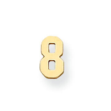 Die Struck Number 8 14k Yellow Gold YG2187, MPN: YG2187,