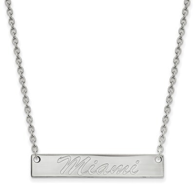 Miami University Bar Necklace Sterling Silver SS034MU-18, MPN: SS034MU-18, 191101120732