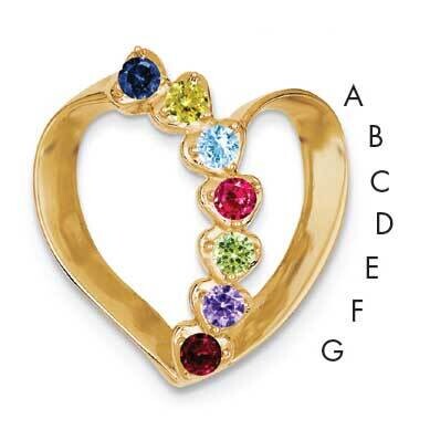 Genuine 7 Stone Mother&#39;s Slide 14k Gold XMP4/7GY, MPN: XMP4/7GY, 883957142142