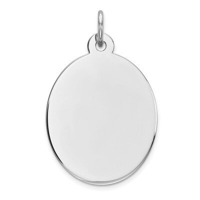 Engravable Oval Polish Front Satin Back Disc Charm Sterling Silver Rhodium QM453/50, MPN: QM453/50,…