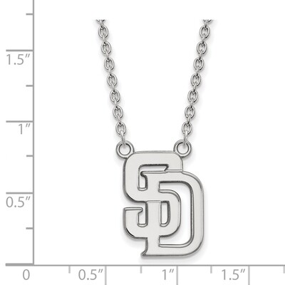 San Diego Padres Large Pendant with Chain Necklace 14k White Gold 4W009PAD-18, MPN: 4W009PAD-18, 88…