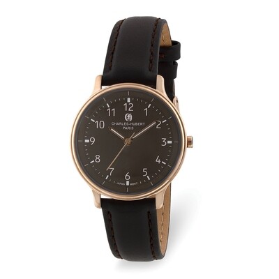 Charles Hubert Ladies Rose-plated Stainless Steel Brown Dial Watch  XWA6075, MPN: XWA6075, 84887000…